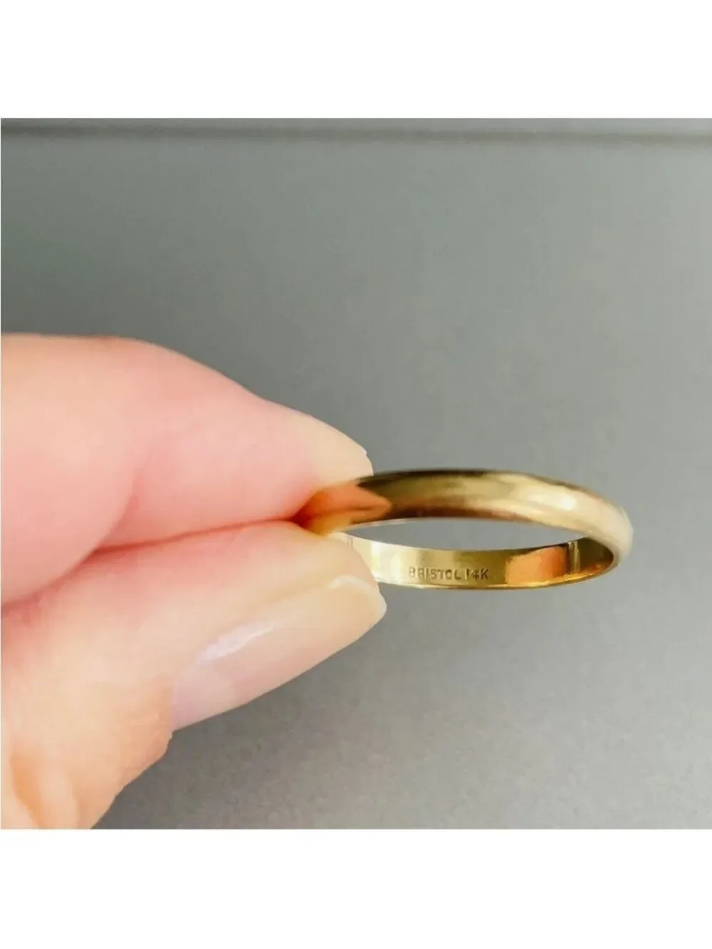 Solid 14k Yellow Gold “Bristol” Stack Ring Band